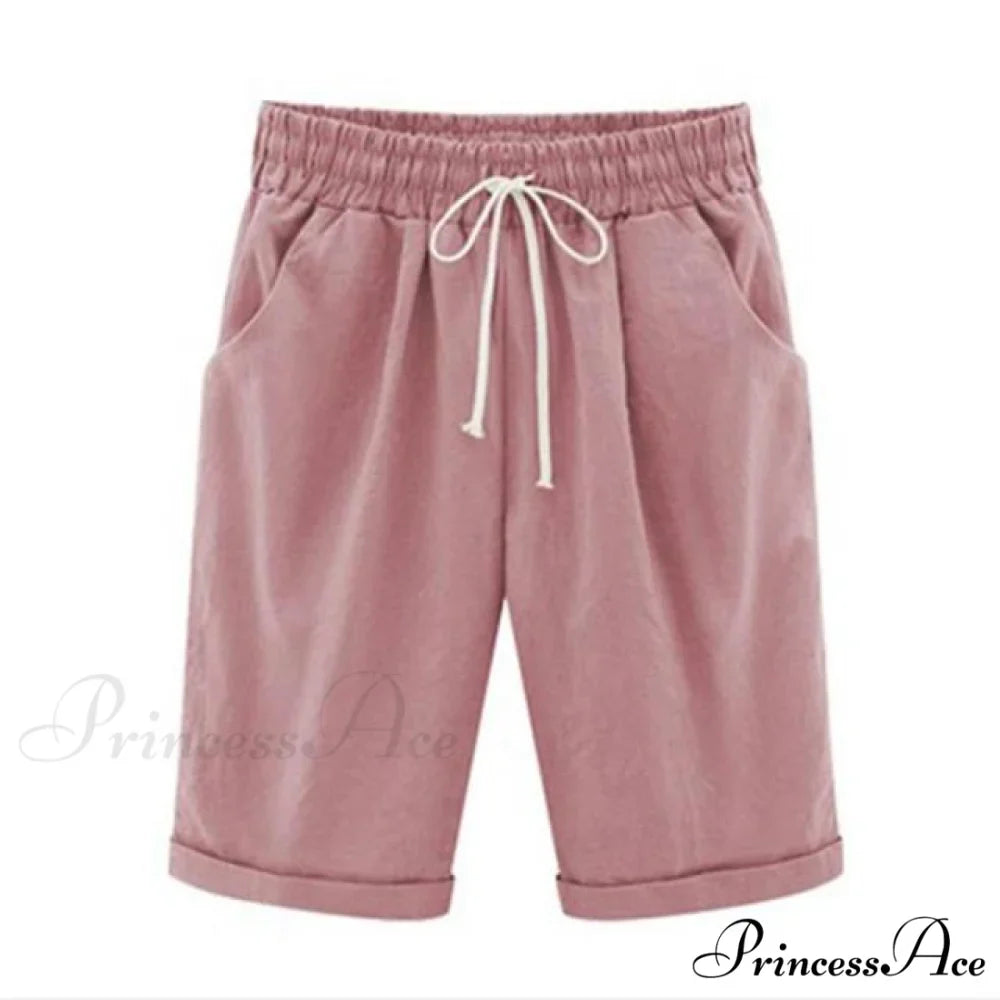 Cotton Pants Ladies Drawstring Elastic Loose Shorts