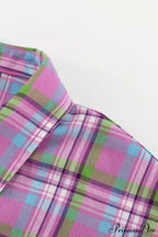 Cotton Plaid Blouse in Pink