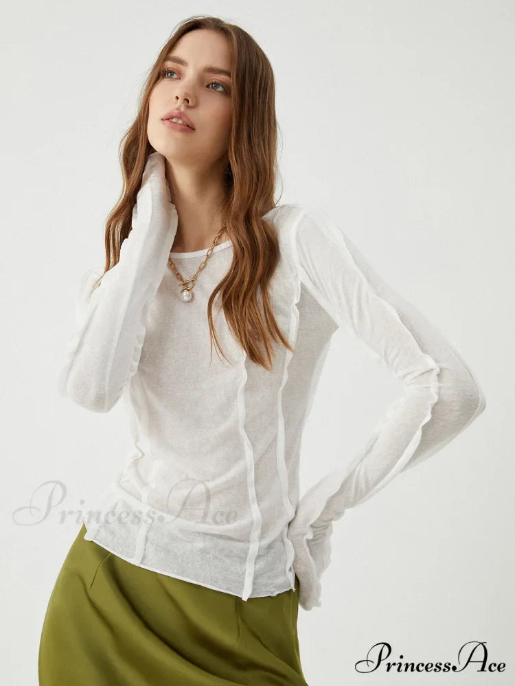 Cotton Pleated Graceful Long Sleeve Top