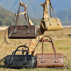 Cow Authentic Leather Deluxe Satchel Shoulder Bag