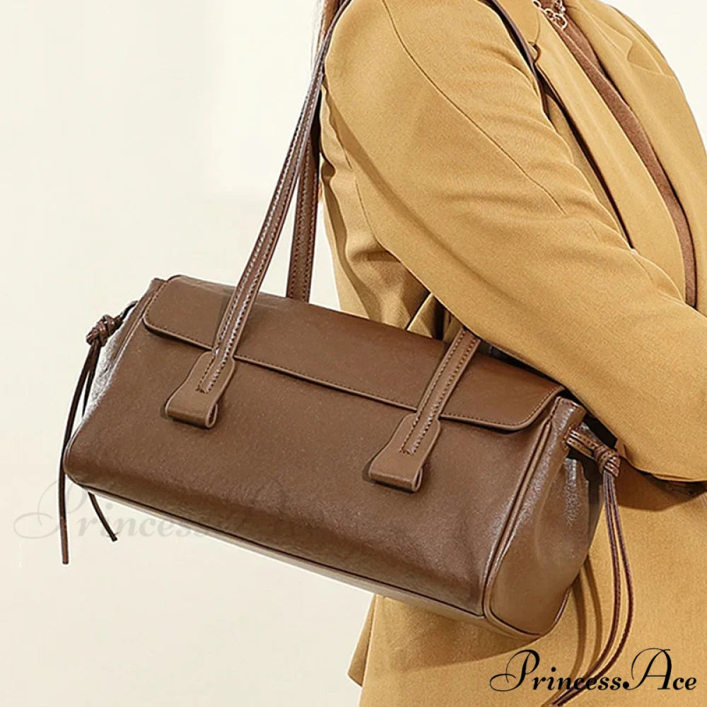 Cow Authentic Leather Deluxe Satchel Shoulder Bag