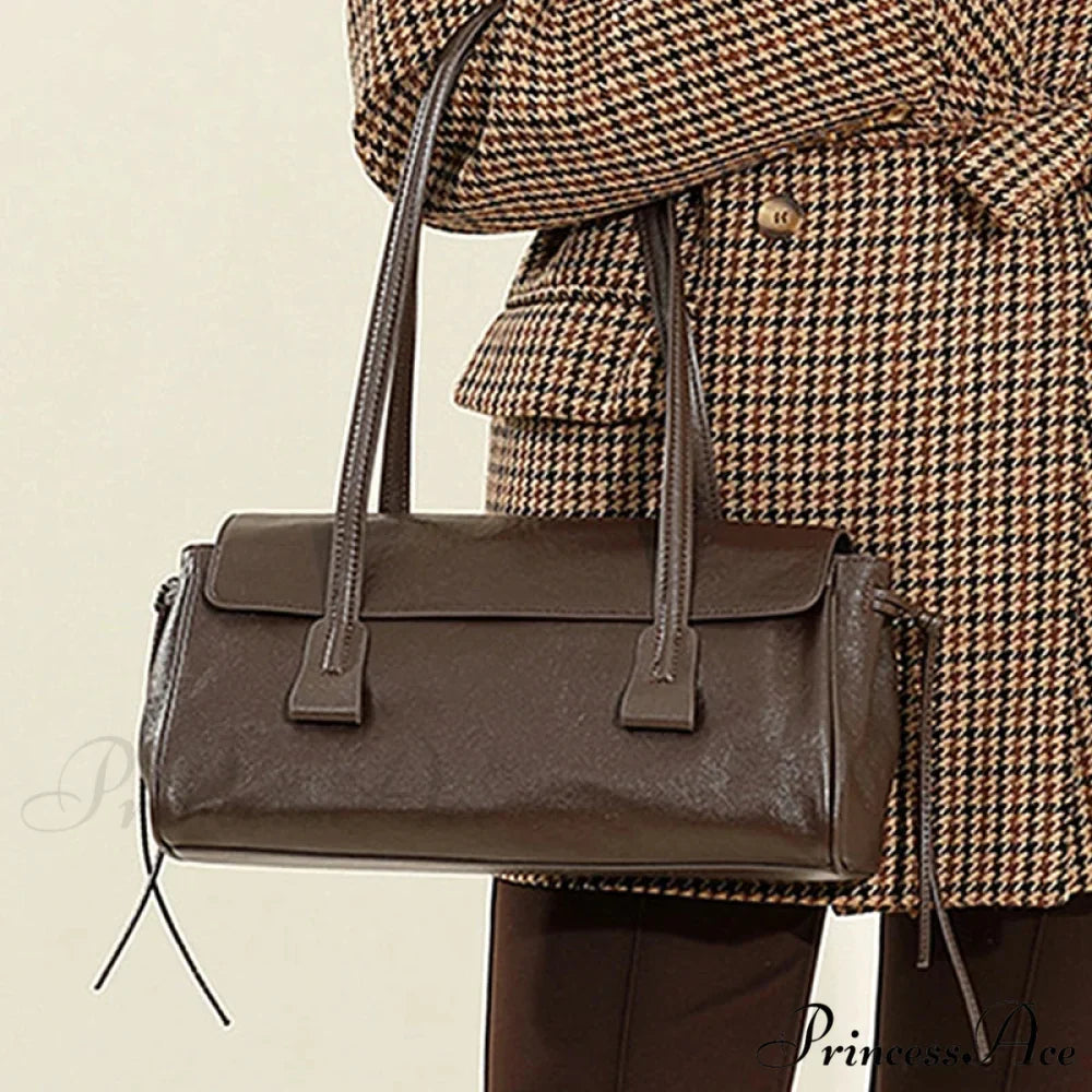 Cow Authentic Leather Deluxe Satchel Shoulder Bag