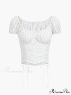 Cowgirl Aesthetics Drawstring Trendy Corset Crop Top