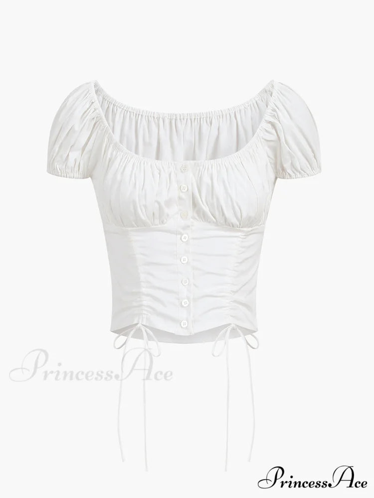 Cowgirl Aesthetics Drawstring Trendy Corset Crop Top