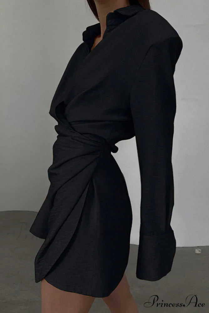 Cowl Neck Ruched Dress