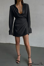 Cowl Neck Ruched Dress