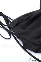 Cowl Neck Tie-straps Dress with Slit