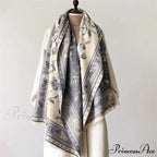Cozy Wrap Cashmere Blossom Pattern Scarf