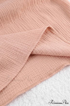 Crepe V Neck Puff Sleeve Loose Dress