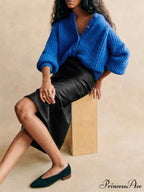 Crew Neck Button-Up Knit Cardigan