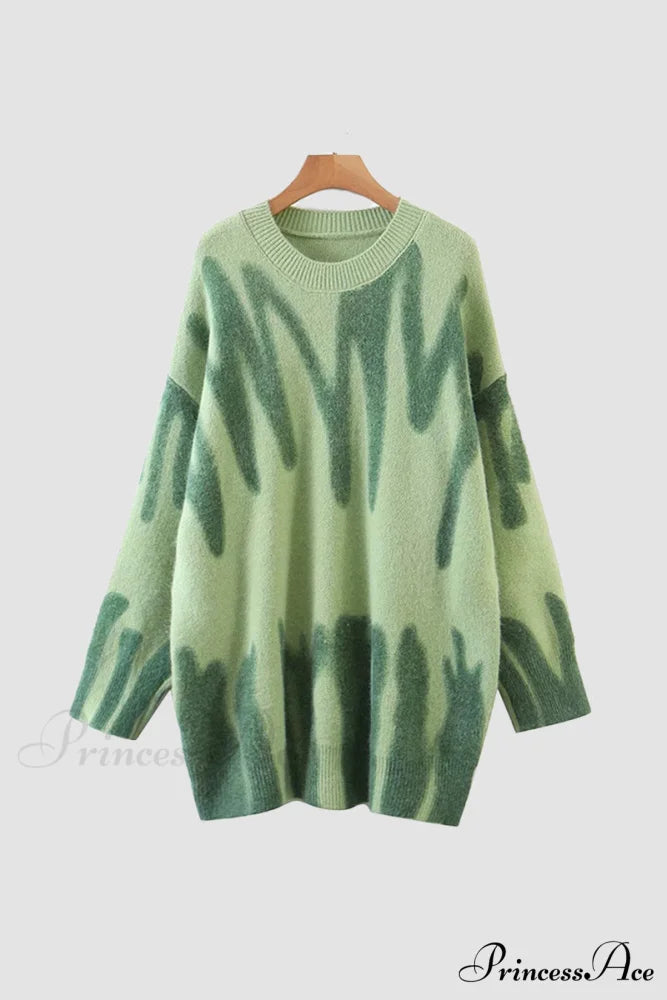 Crew Neck Jumper with Pattern