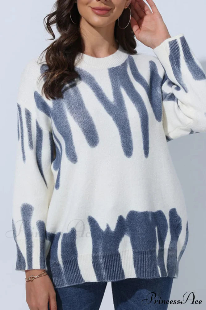 Crew Neck Jumper with Pattern