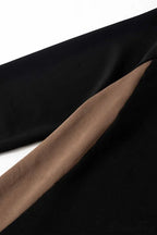 Crew Neck Long Sleeve Slit Midi Dress