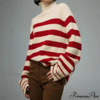 Crimson Banded Bulky Turn of the Century Sweater