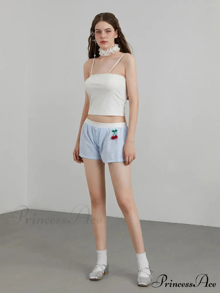 Crimson Banded Stretchy Waist Short