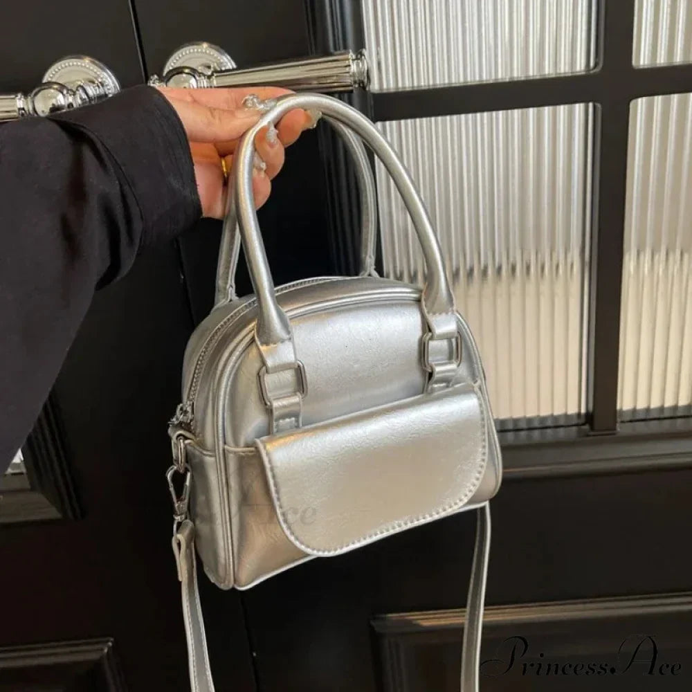 Crimson Firm Faux Leather Underarm Shoulder Bag