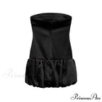 Crimson Fishbone Bandage 3D Blossom Mini Celebration Dress