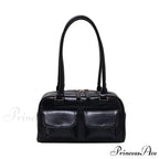 Crimson Glossy Leather Hobo Shoulder Bag