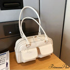 Crimson Glossy Leather Hobo Shoulder Bag