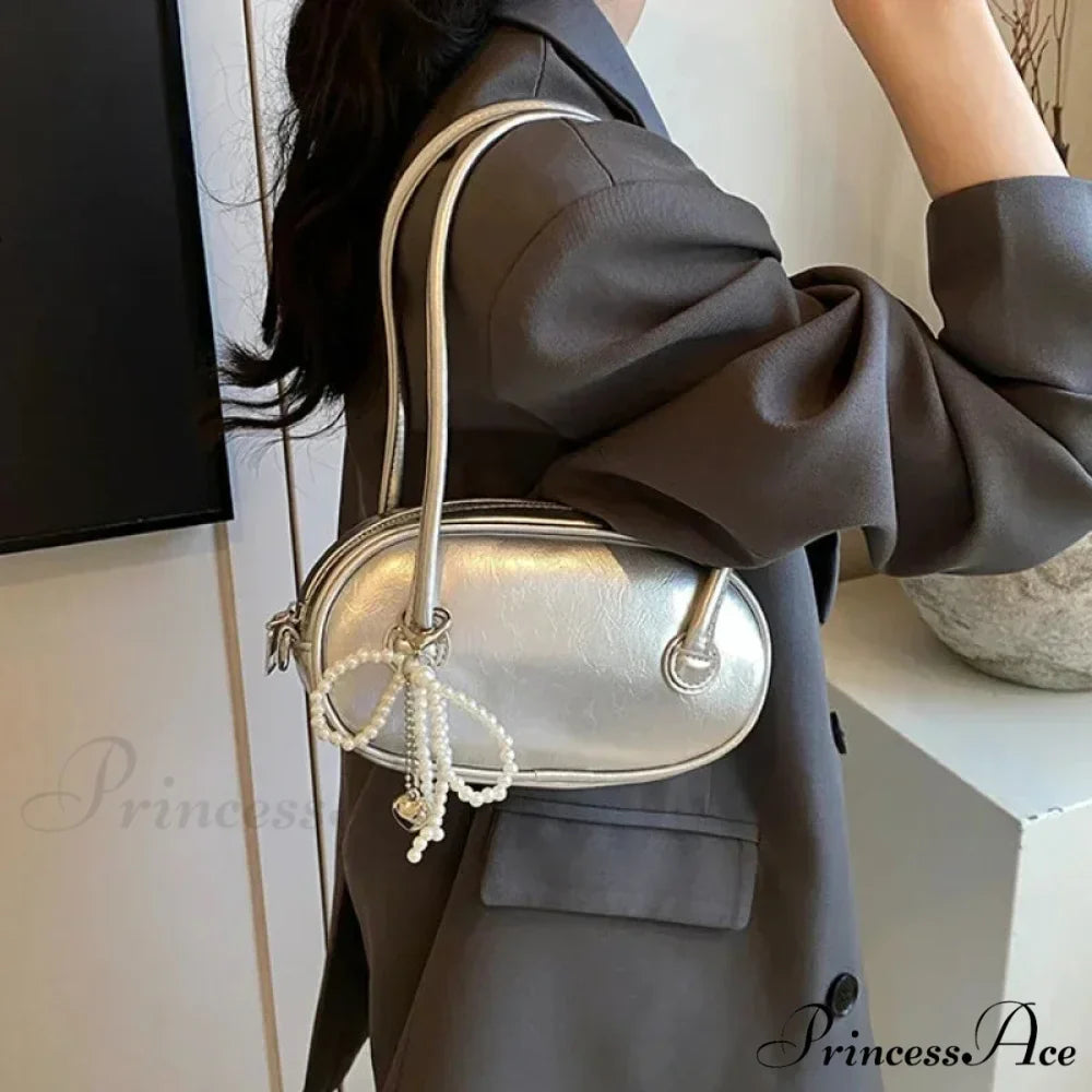 Crimson Informal Korean Fashion Armpit Shoulder Bag