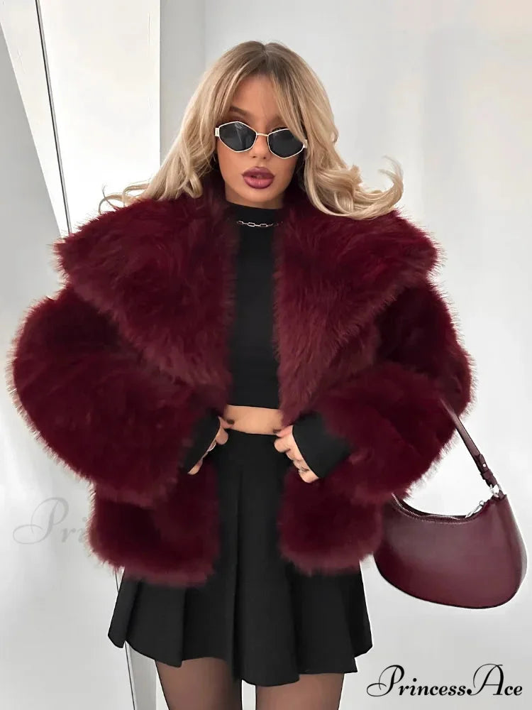 Crimson Soft Collar Brief Jacket