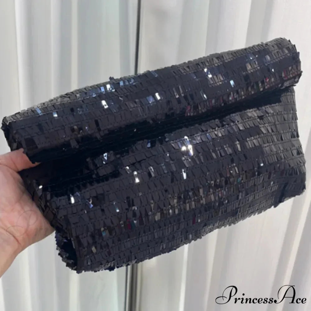 Crimson Sparkling Leather Clutch Bag Wristlet