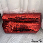 Crimson Sparkling Leather Clutch Bag Wristlet