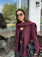 Crimson Woolen Mix Suit Jacket