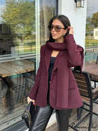 Crimson Woolen Mix Suit Jacket