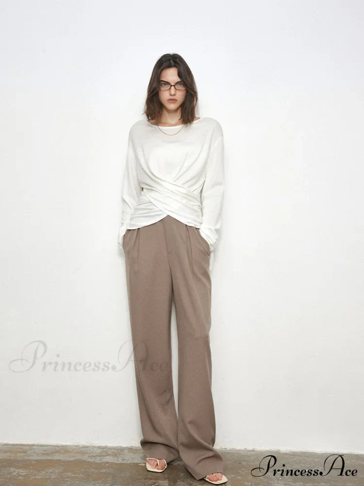 Criss Cross Back Trendy Buttoned Long Sleeve Shirt