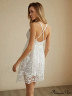 Criss Cross Double Trendy Layers Backless Short Dress