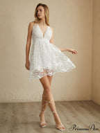 Criss Cross Double Trendy Layers Backless Short Dress