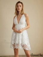 Criss Cross Double Trendy Layers Backless Short Dress