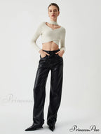 Criss Cross Knit Trendy Halter Crop Top