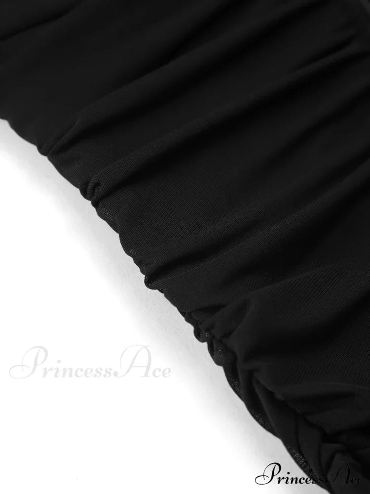 Criss Cross Mesh Trendy Long Sleeve Top