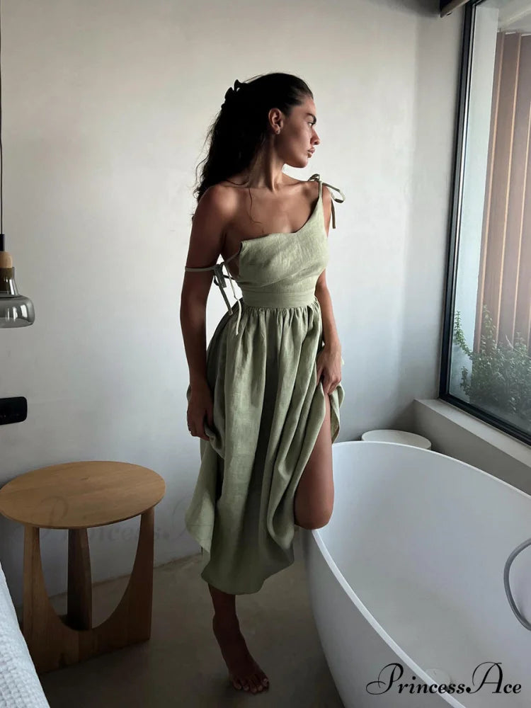 Crochet Cutie Stylish Linen Maxi Dress