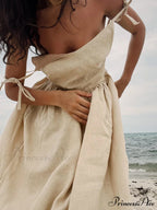 Crochet Cutie Stylish Linen Maxi Dress