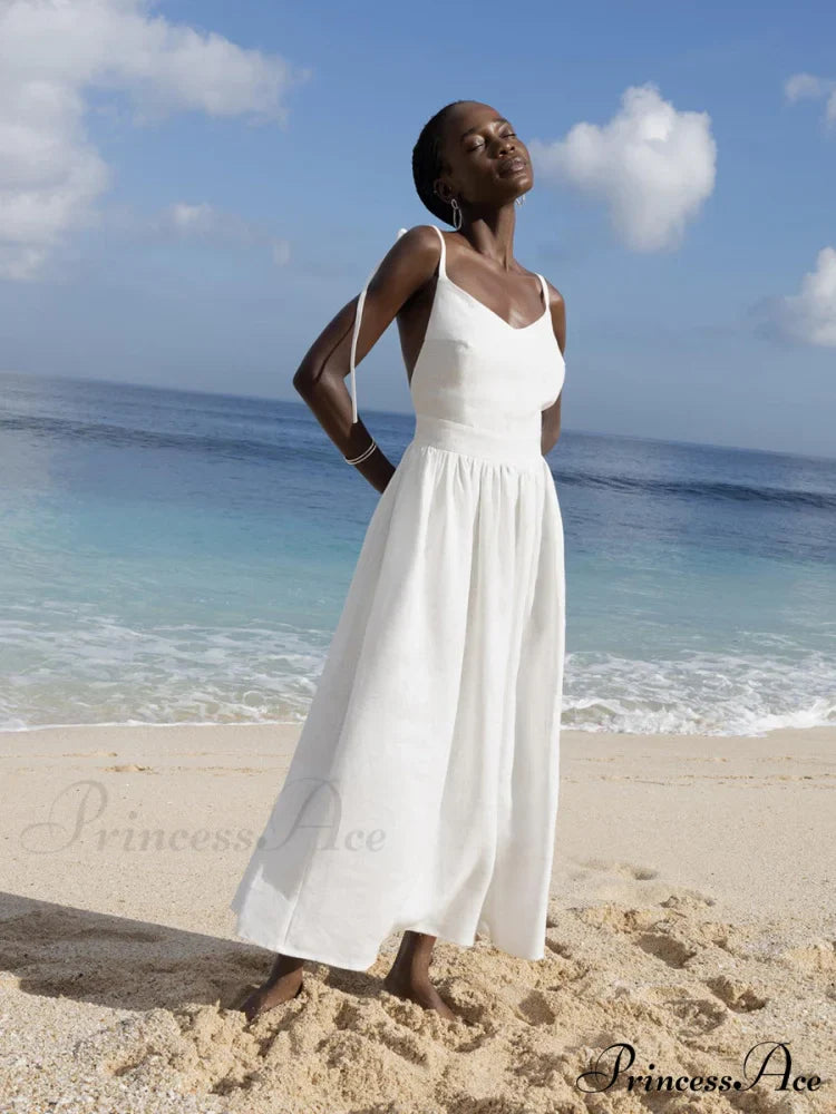 Crochet Cutie Stylish Linen Maxi Dress