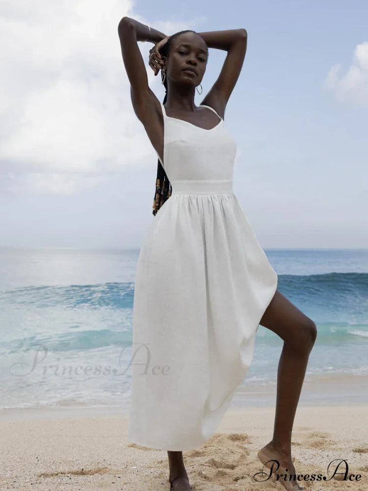 Crochet Cutie Stylish Linen Maxi Dress