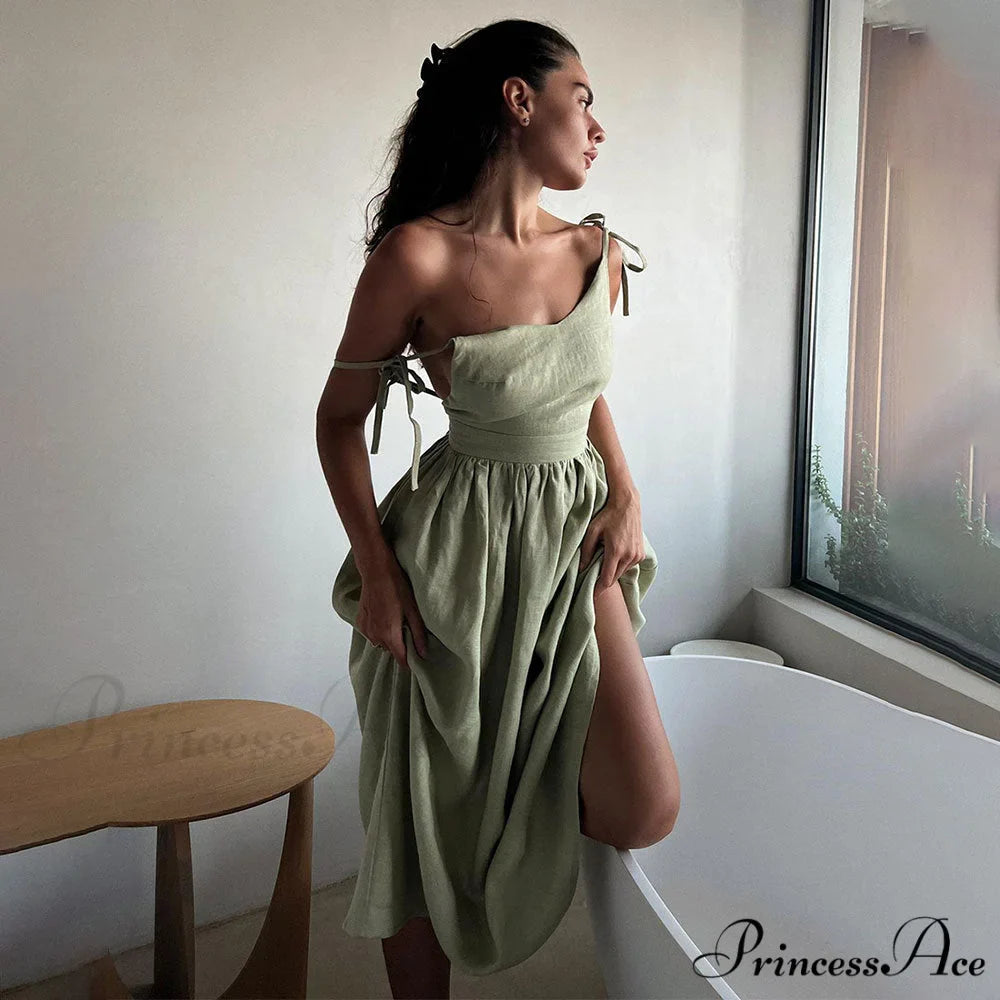 Crochet Cutie Stylish Linen Maxi Dress