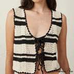 Crochet Empty V-Neck Crop Top