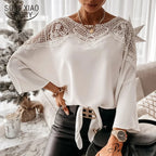 Crochet Stitch Lace Seductive Ivory Top Blouse