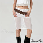 Crochet Three-Dimensional Blossom Knit Skirt