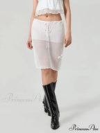 Crochet Three-Dimensional Blossom Knit Skirt