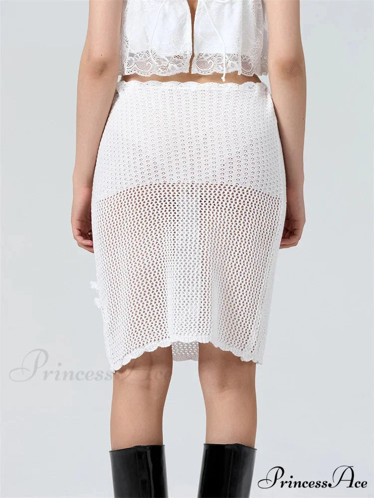 Crochet Three-Dimensional Blossom Patchwork Skirt