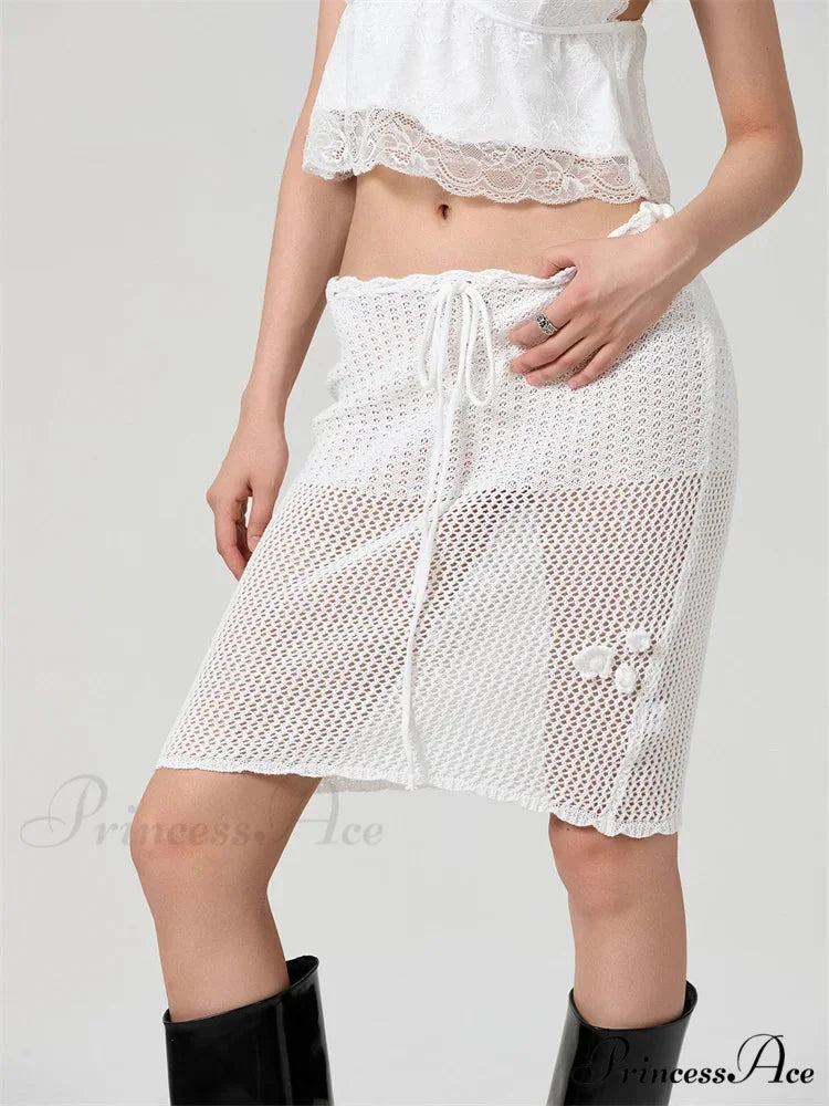 Crochet Three-Dimensional Blossom Patchwork Skirt