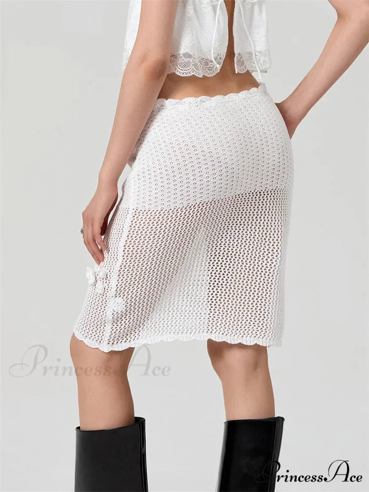 Crochet Three-Dimensional Blossom Patchwork Skirt