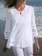 Crocheted Casual Patchwork Blouse