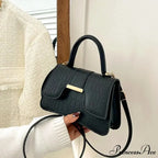 Crocodile Design Petite Square Retro Faux Leather Crossbody Purse