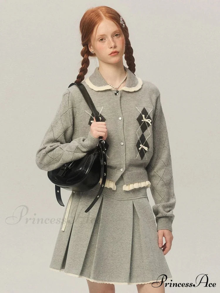 Cropped Bow Aesthetic Cardigan